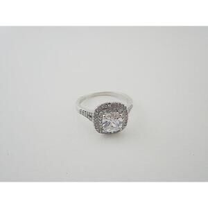 Charter Club Silver tone 3 Tier Halo Style Ring, Size 9.5